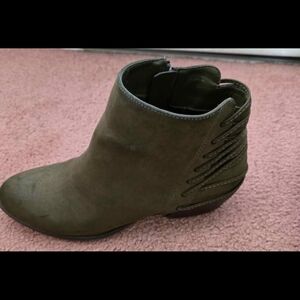 JustFab Khaki Ankle Booties